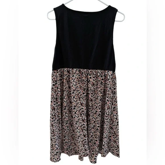 SHEIN maternity dress black top floral stretches comfortably for pregnancy Large - Picture 4 of 6